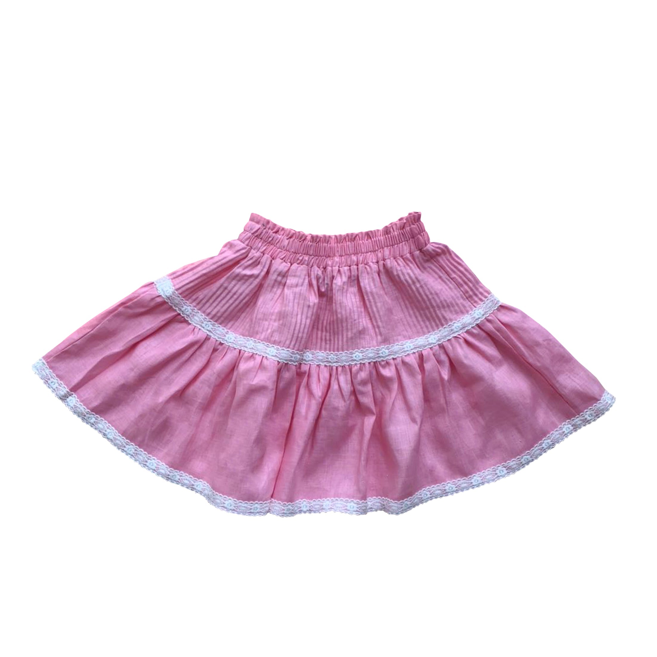 Little Olin Pink Linen Skirt - Little Birdies Boutique