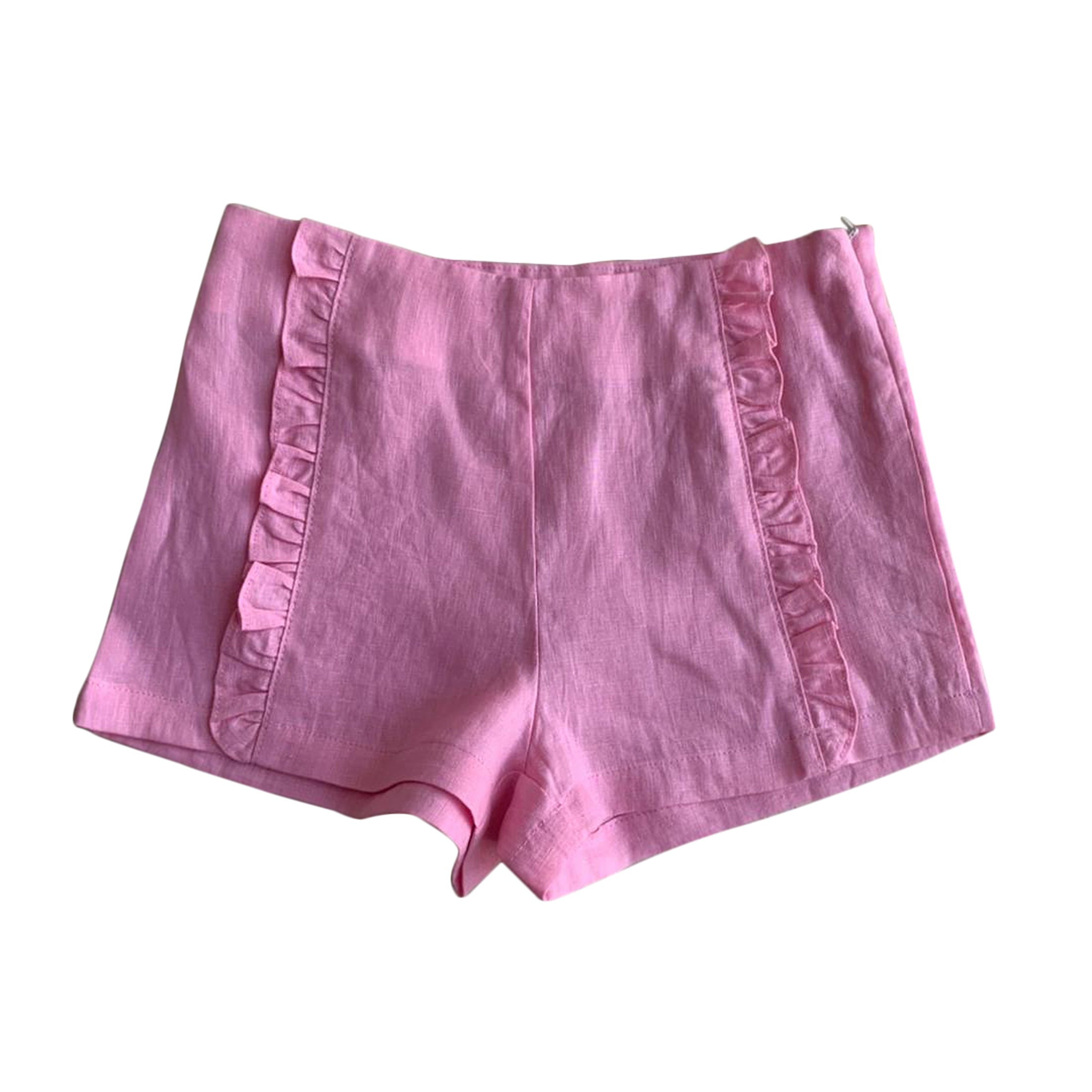 Little Olin Bright Pink Linen Shorts - little birdies