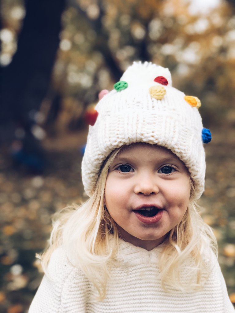 The Blueberry Hill Percy Rainbow Dot Beanie Hat