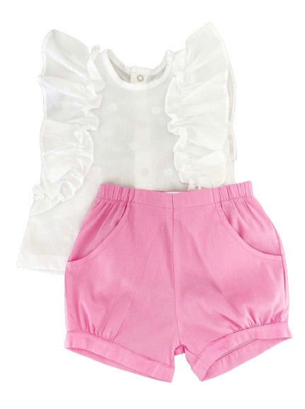 Kafka Baby Ruffle Sleeve Short Set - Little Birdies 