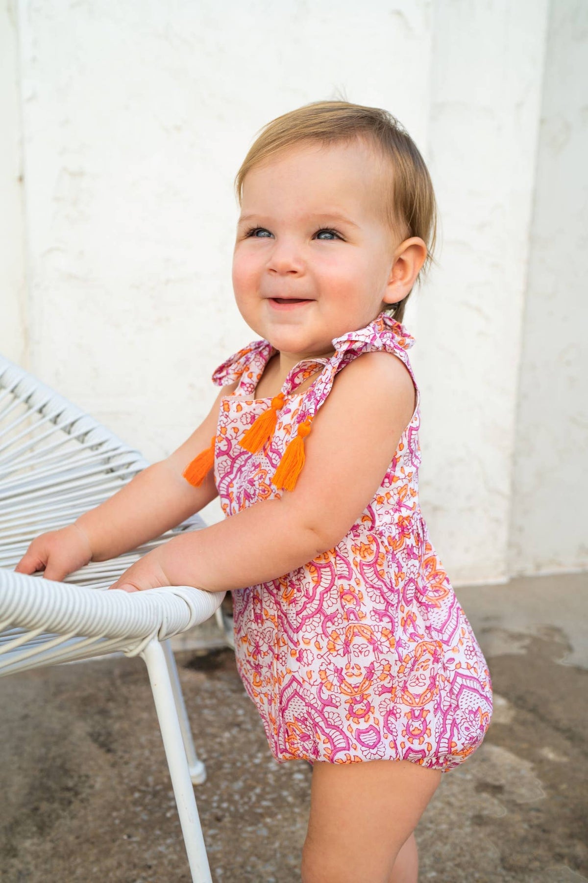 Zoe Baby Romper Sai Block Print Little Birdies