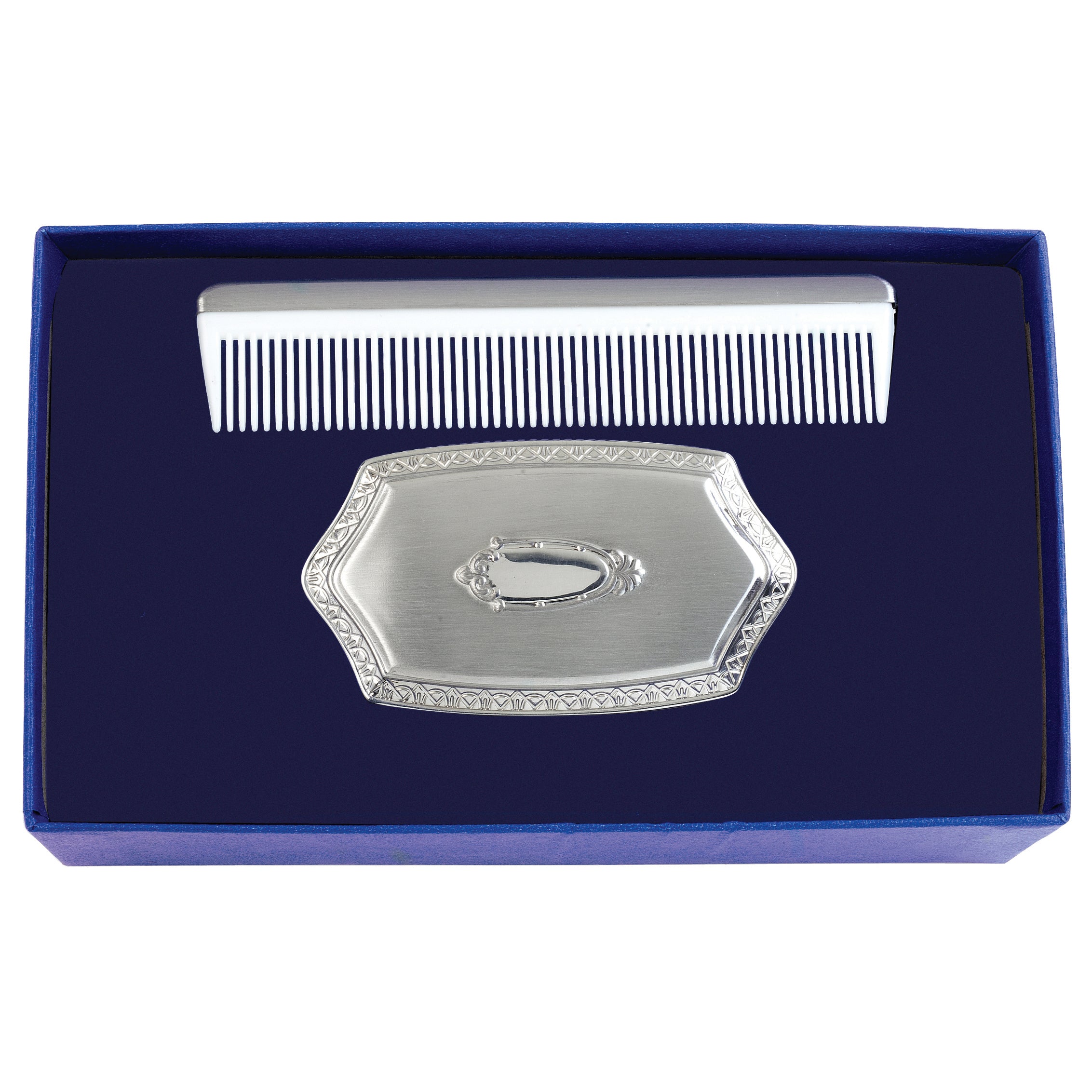 salisbury silver engraved baby boy hair brush and comb