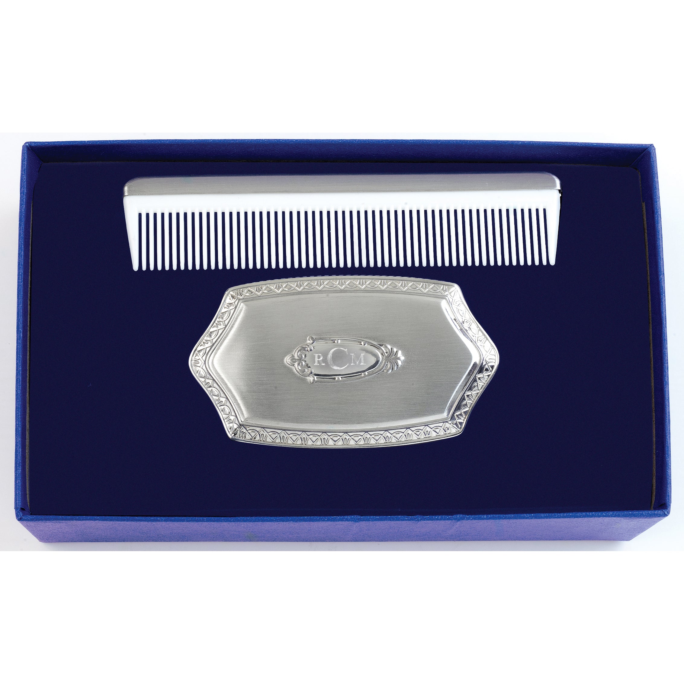 salisbury silver engraved baby boy hair brush and comb