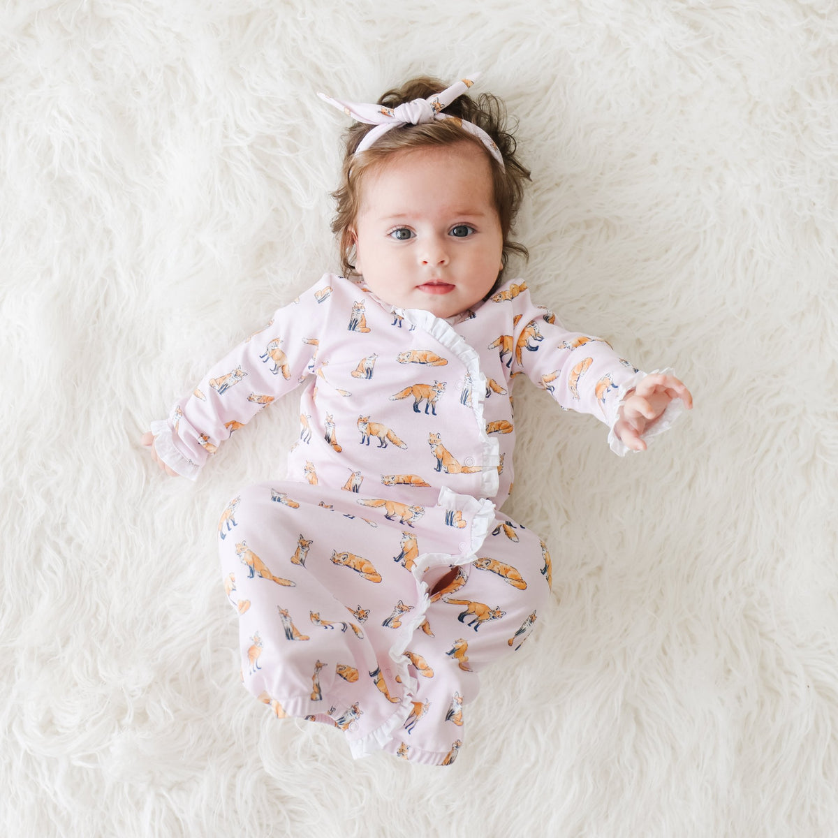 Pineapple Sunshine Pink Fox Ruffle Gown