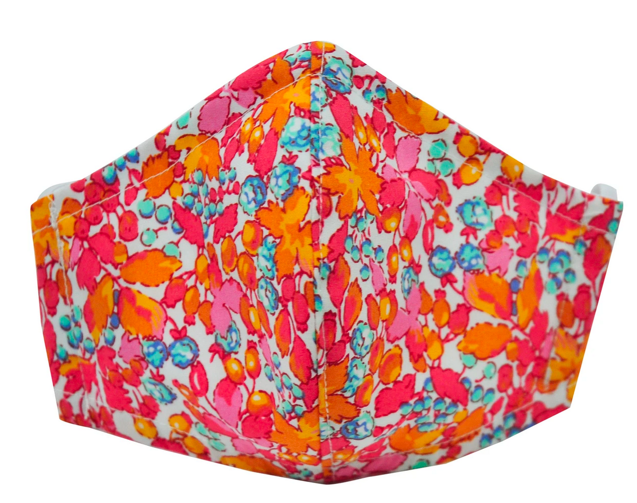 Coral Pink Floral Face Mask