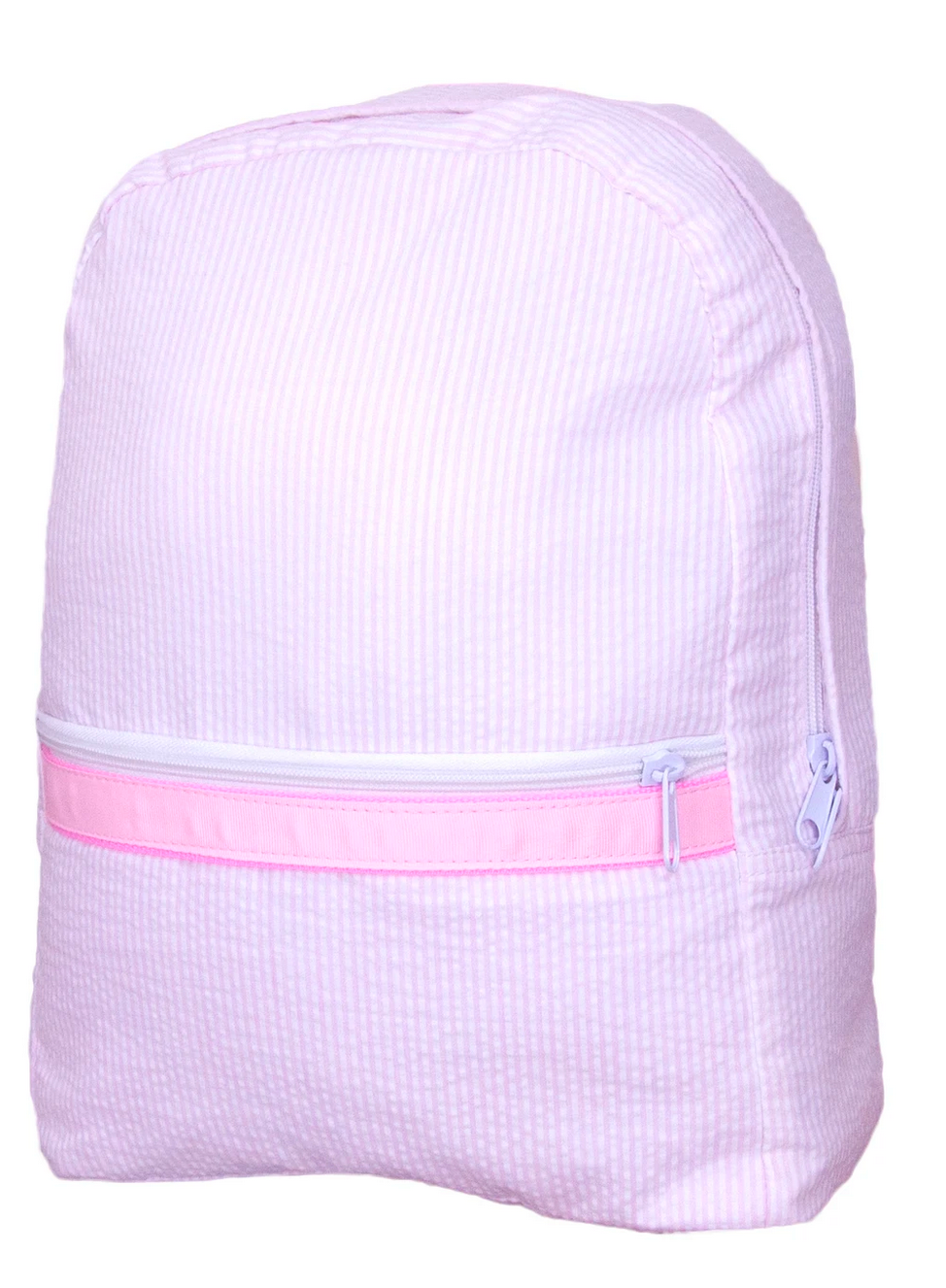 Pink Seersucker Backpack- Medium