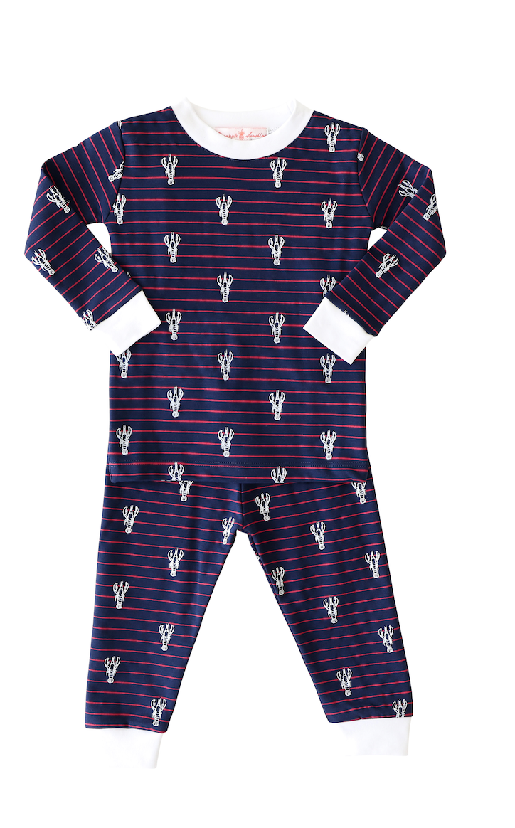 Pineapple Sunshine Lobster Stripe 2-Piece Pajama