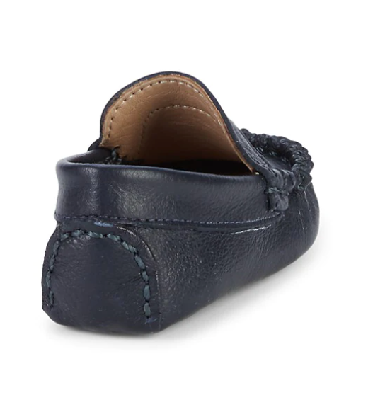 Navy Leather Driving Moccasin