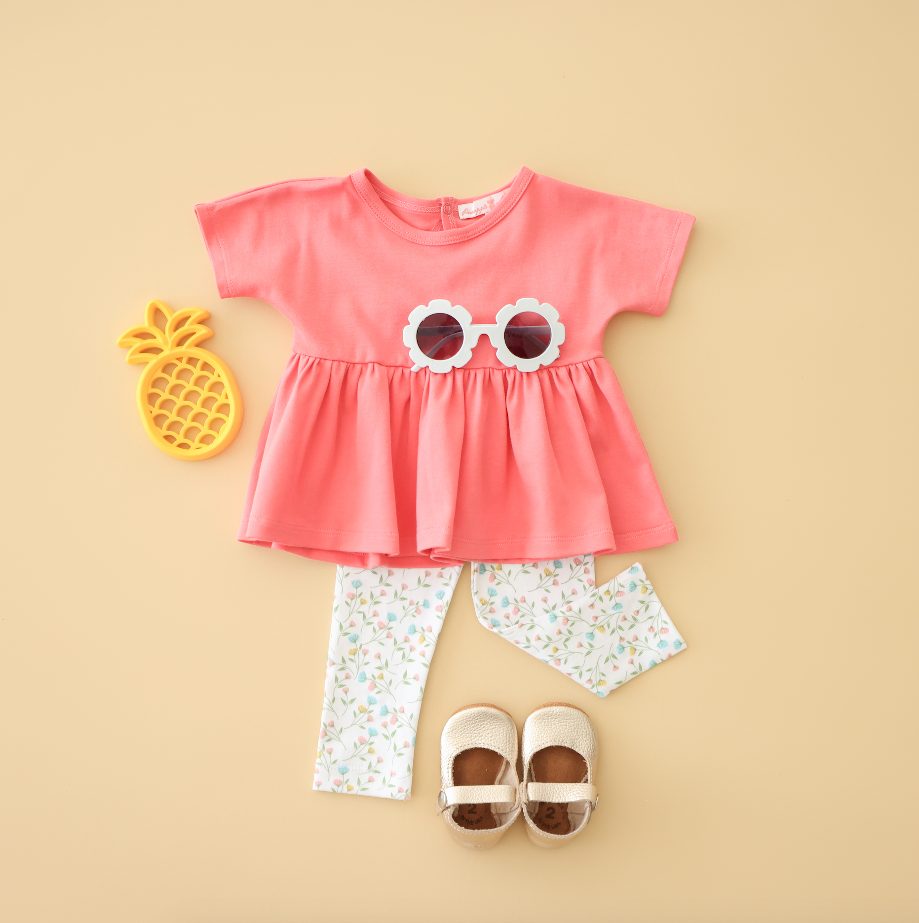 Pineapple Sunshine Positano Pink Kimono Sleeve Top
