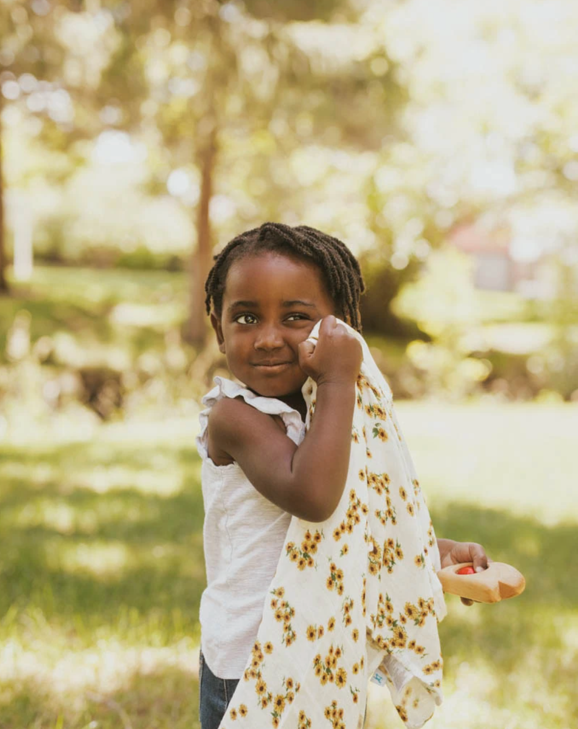 Deluxe Muslin Swaddle Ditsy Sunflower Little Birdies