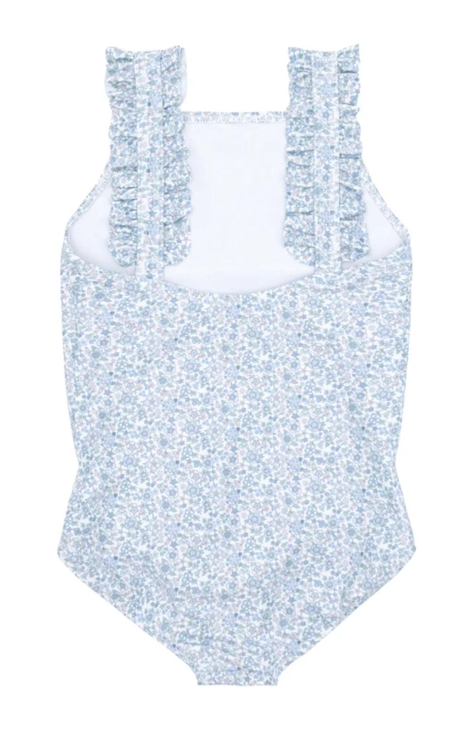 Minnow Swim Girl's Slate Floral Ruffle Swimsuit - Little Birdies Boutique