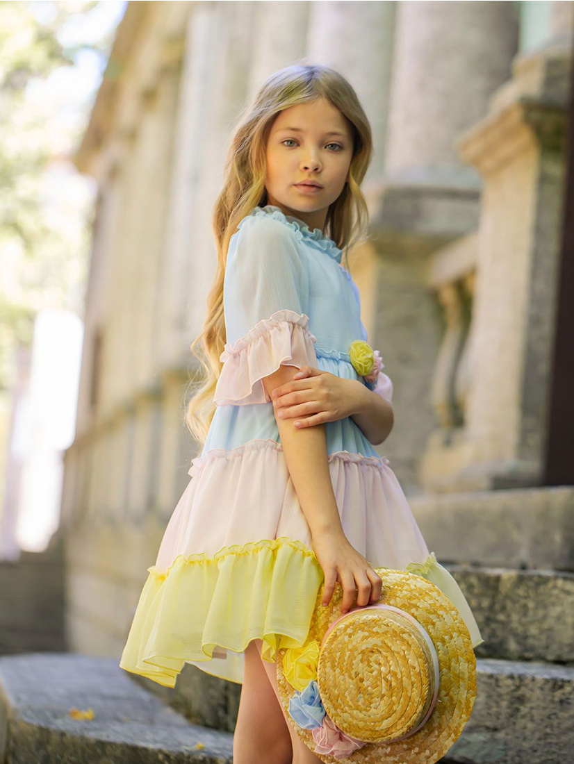 Multicolor 2024 chiffon dress