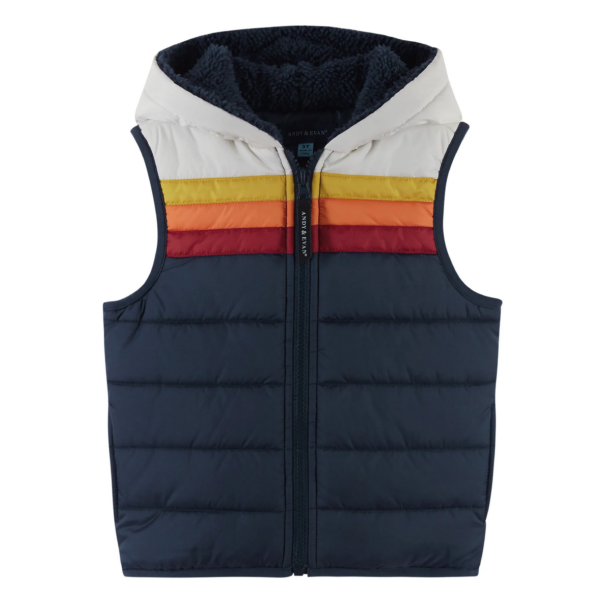 Andy & Evan 3-Piece Hooded Puffer Vest Set - Little Birdies