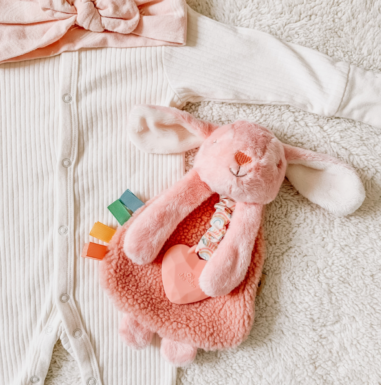 Itzy Ritzy Itzy Lovey™ Plush and Teether Toy - Ana the Bunny - Little Birdies