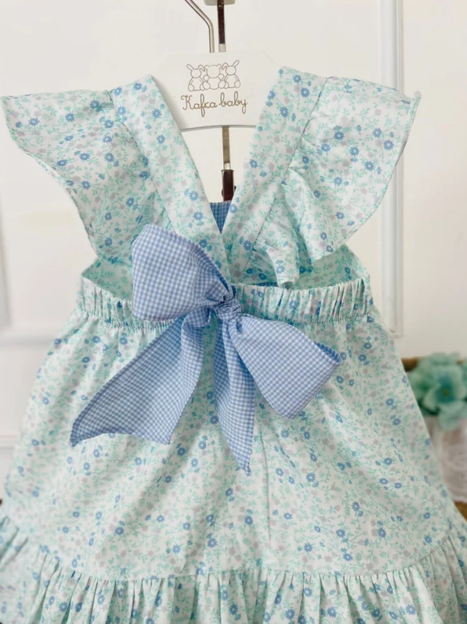 Kafka Baby Blue Floral Smocked Dress - Little Birdies