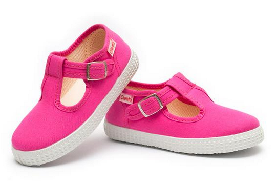 Cienta Shoes Fuchsia T-Strap kids sneaker - Little Birdies