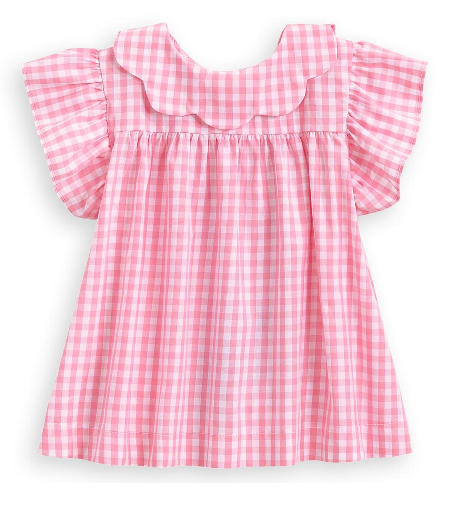 Spring Toulouse Blouse-Pink Check