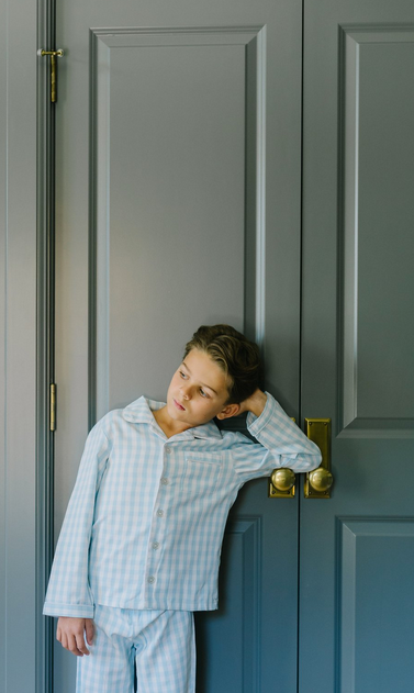 Blue gingham sale pajamas