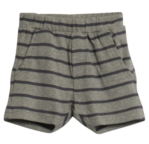 Melange Grey Stripe Shorts