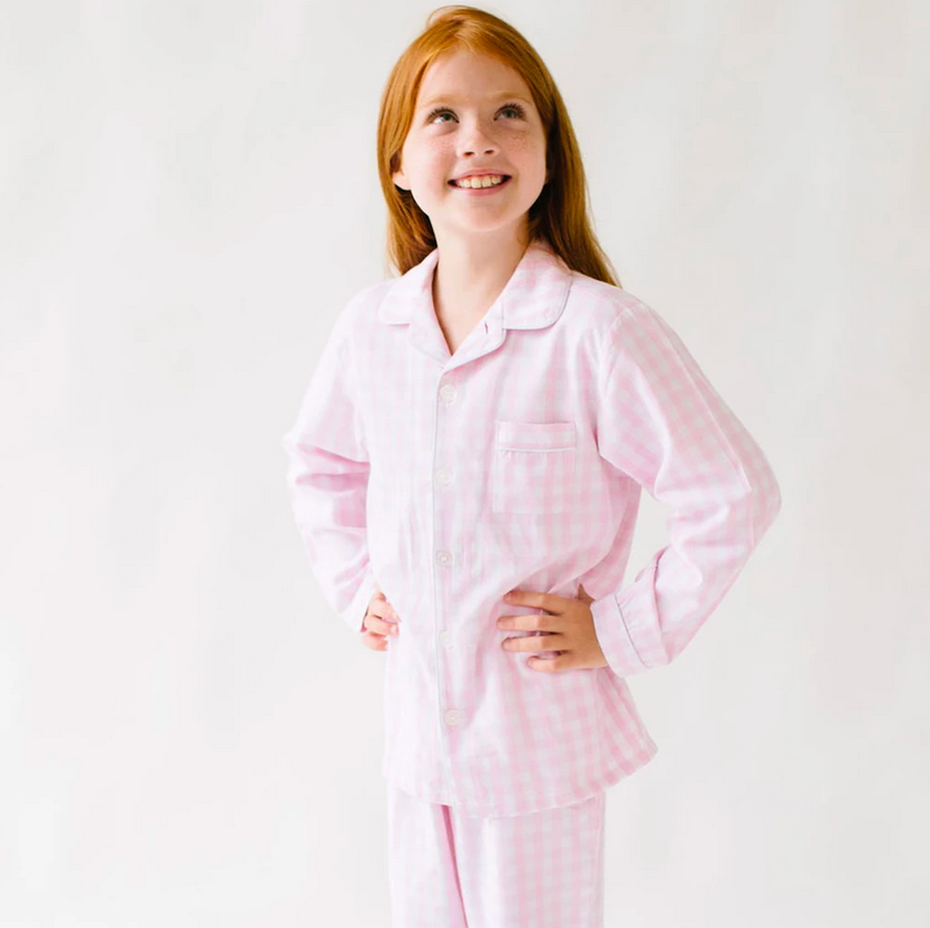 Pink Gingham Pajama Set