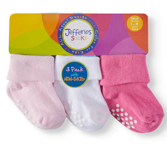 Multi Pack Turn Cuff Socks - Pink