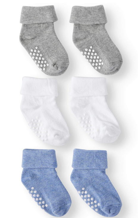 Multi Pack Turn Cuff Socks- Blue