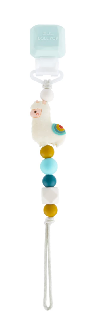 loulou lollipop llama pacifier clip with teether