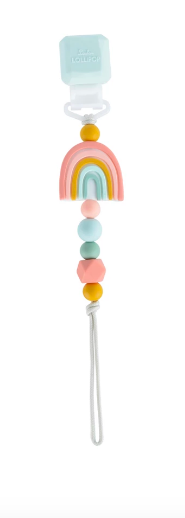 loulou lollipop pacifier clip rainbow