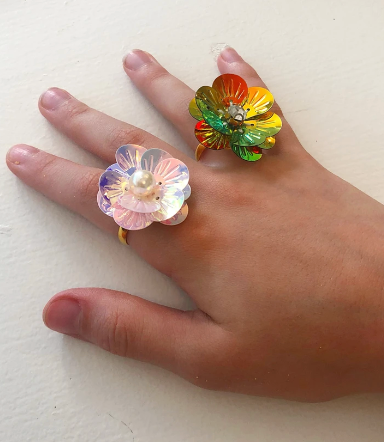 Flower Power Ring- Pink Pearl