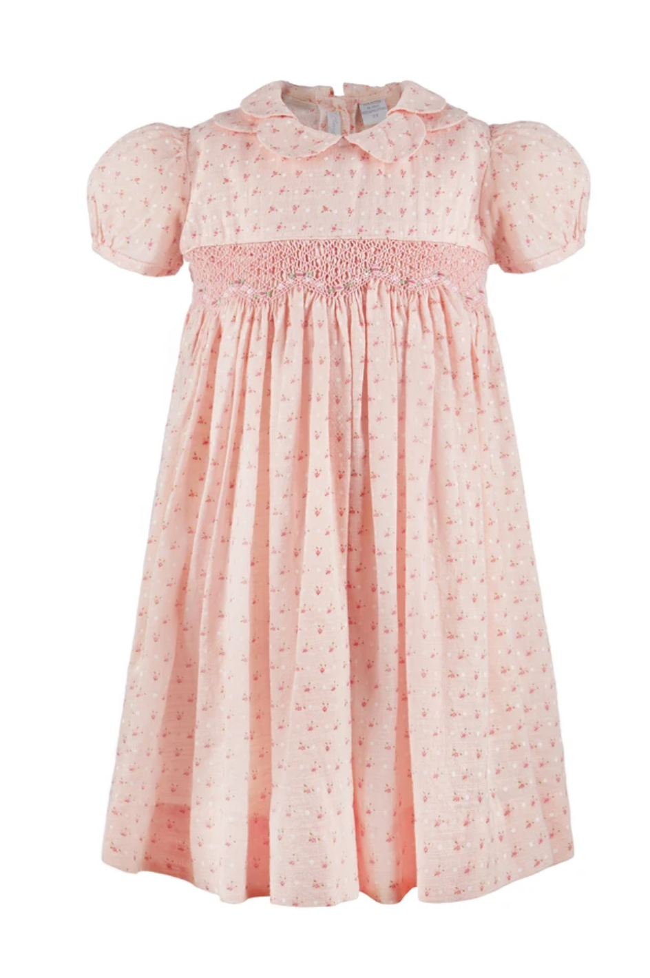 carriage boutique mini pink floral smocked dress