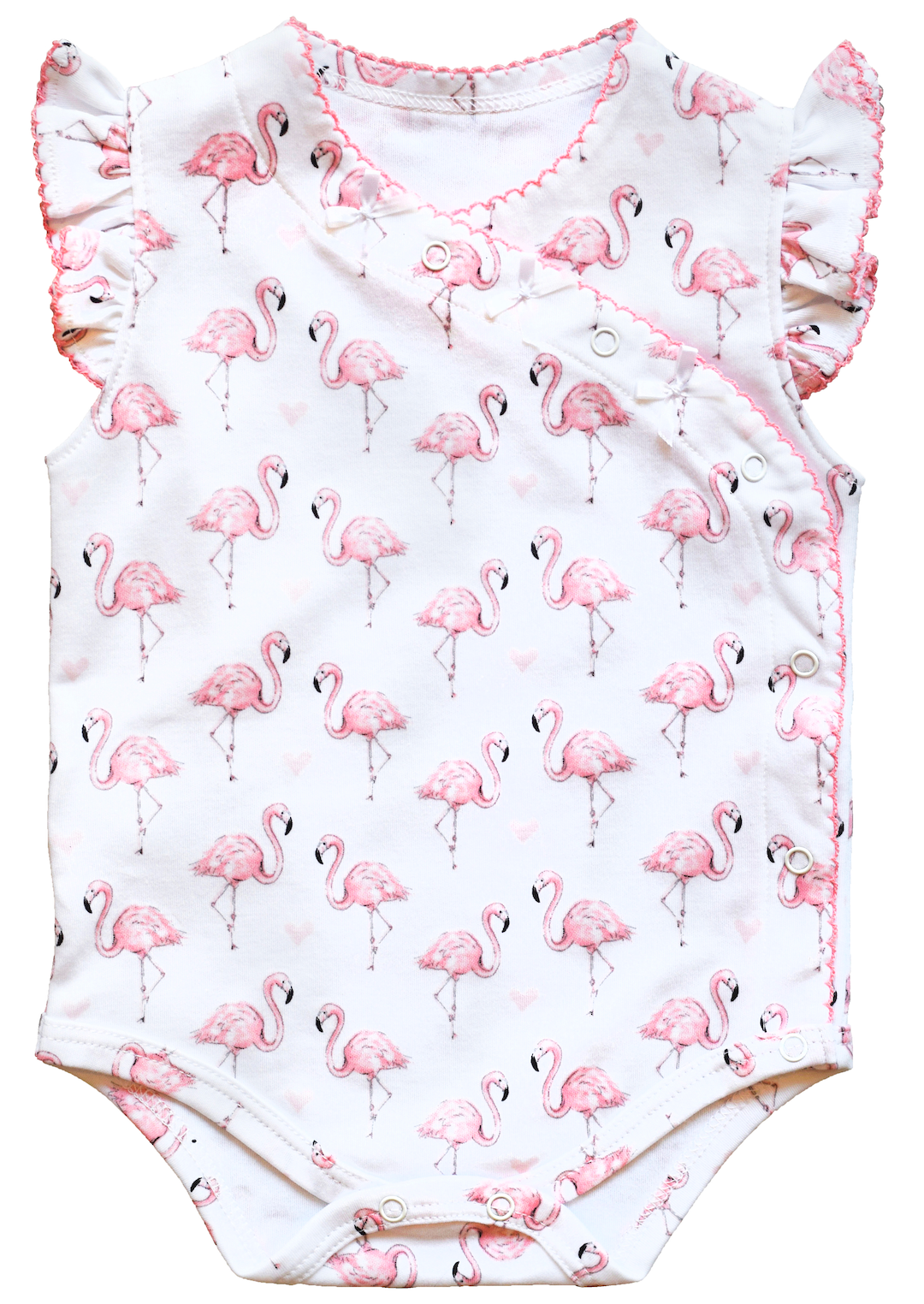 Pink Flamingo Onesie with Bows