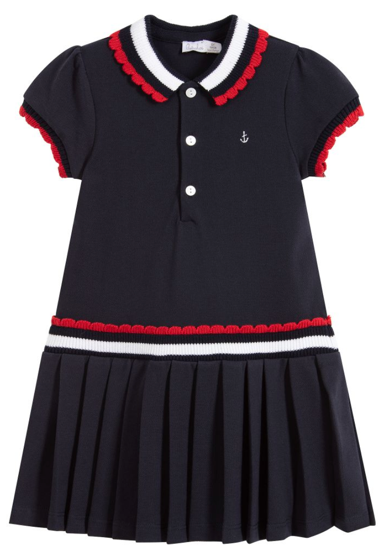 Patachou girls navy knit sailor dress tennis dress