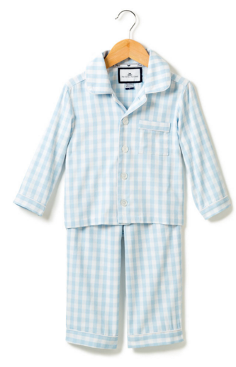 Petite Plume blue gingham 2 piece pajama set