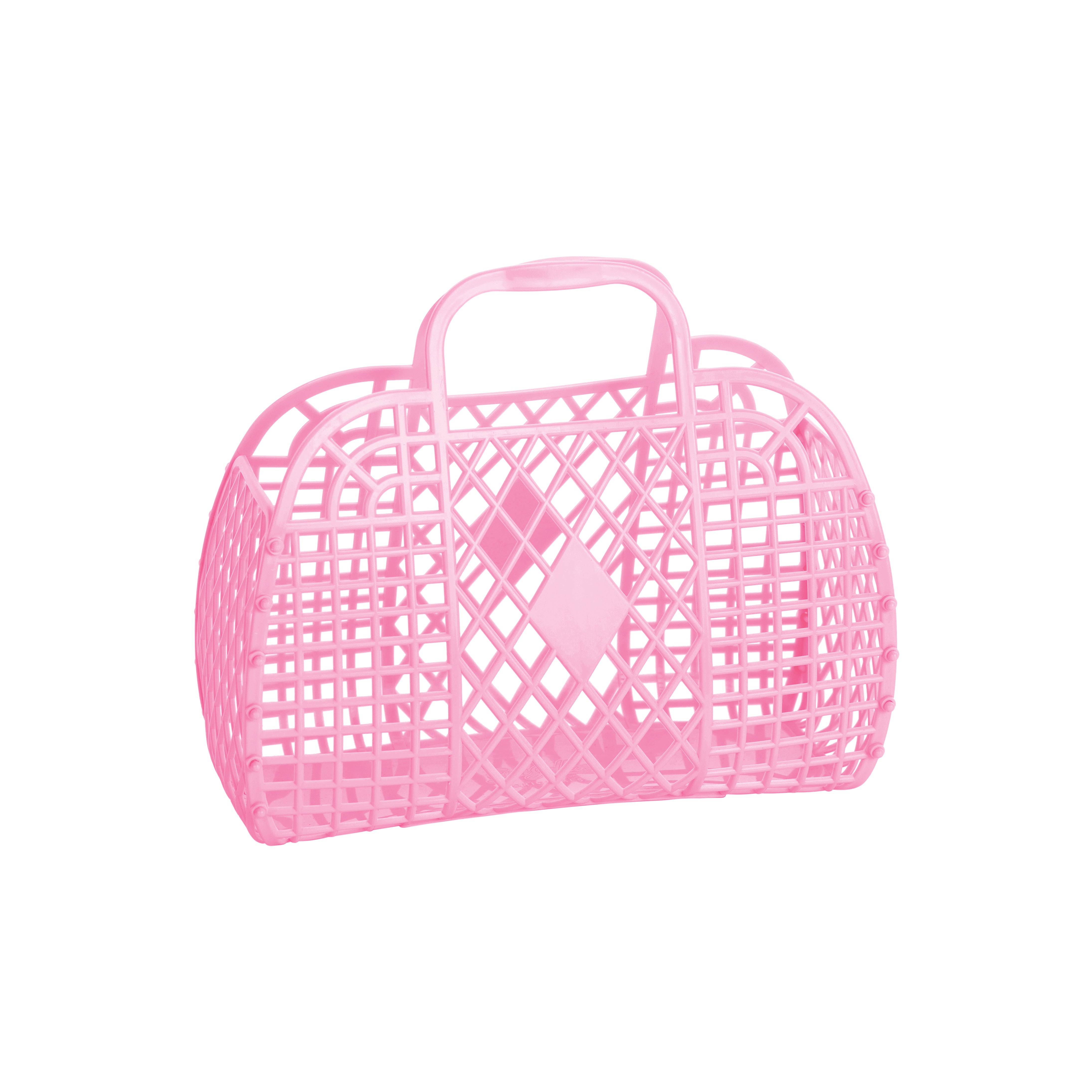 Sun Jellies Retro Basket in Bubblegum Pink - Small - Little birdies