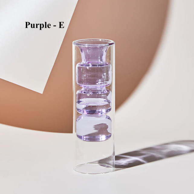 Ivore Nordic Hydroponic Colored Glass Vase: Purple - little birdies