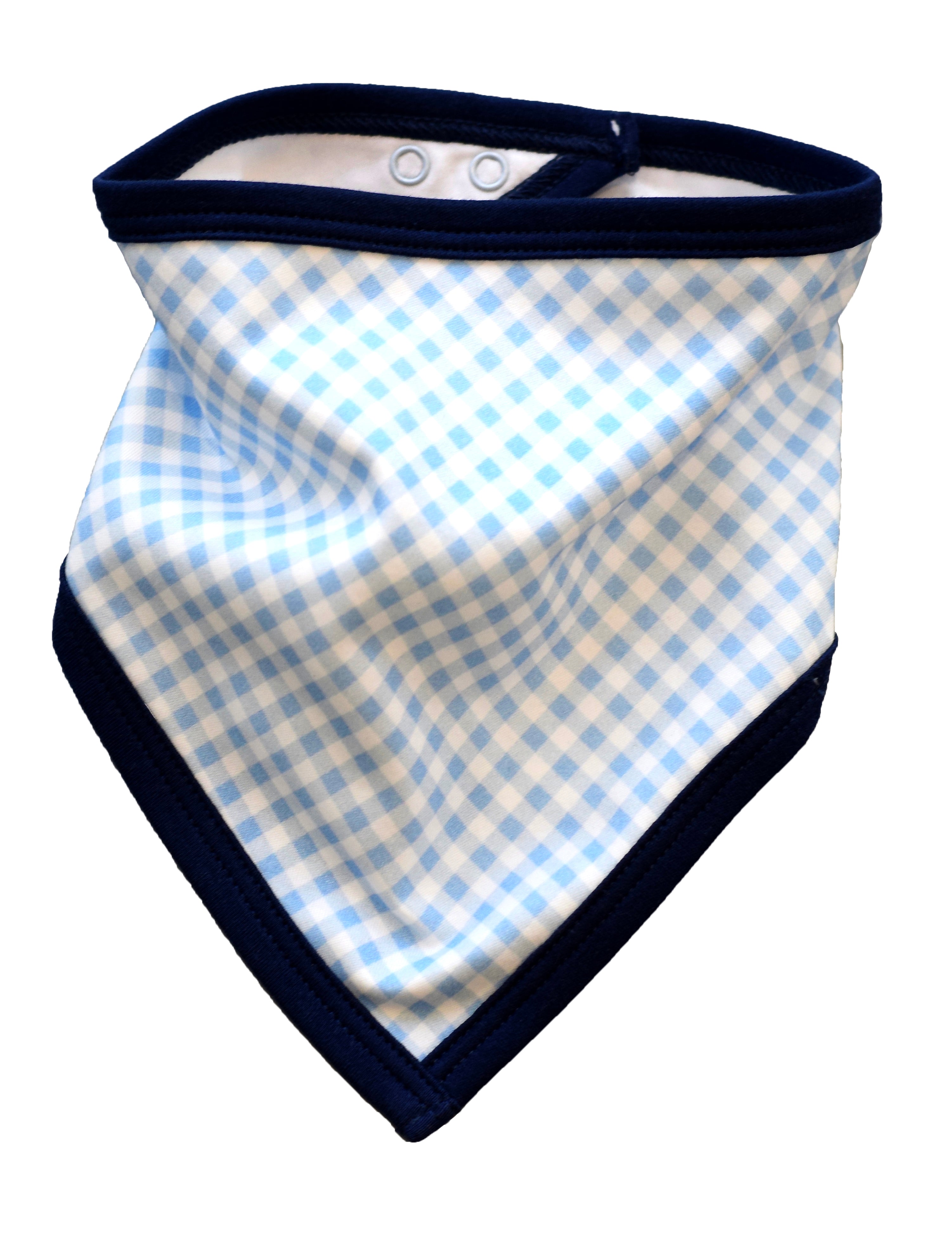 pineapple sunshine blue gingham bandana bib