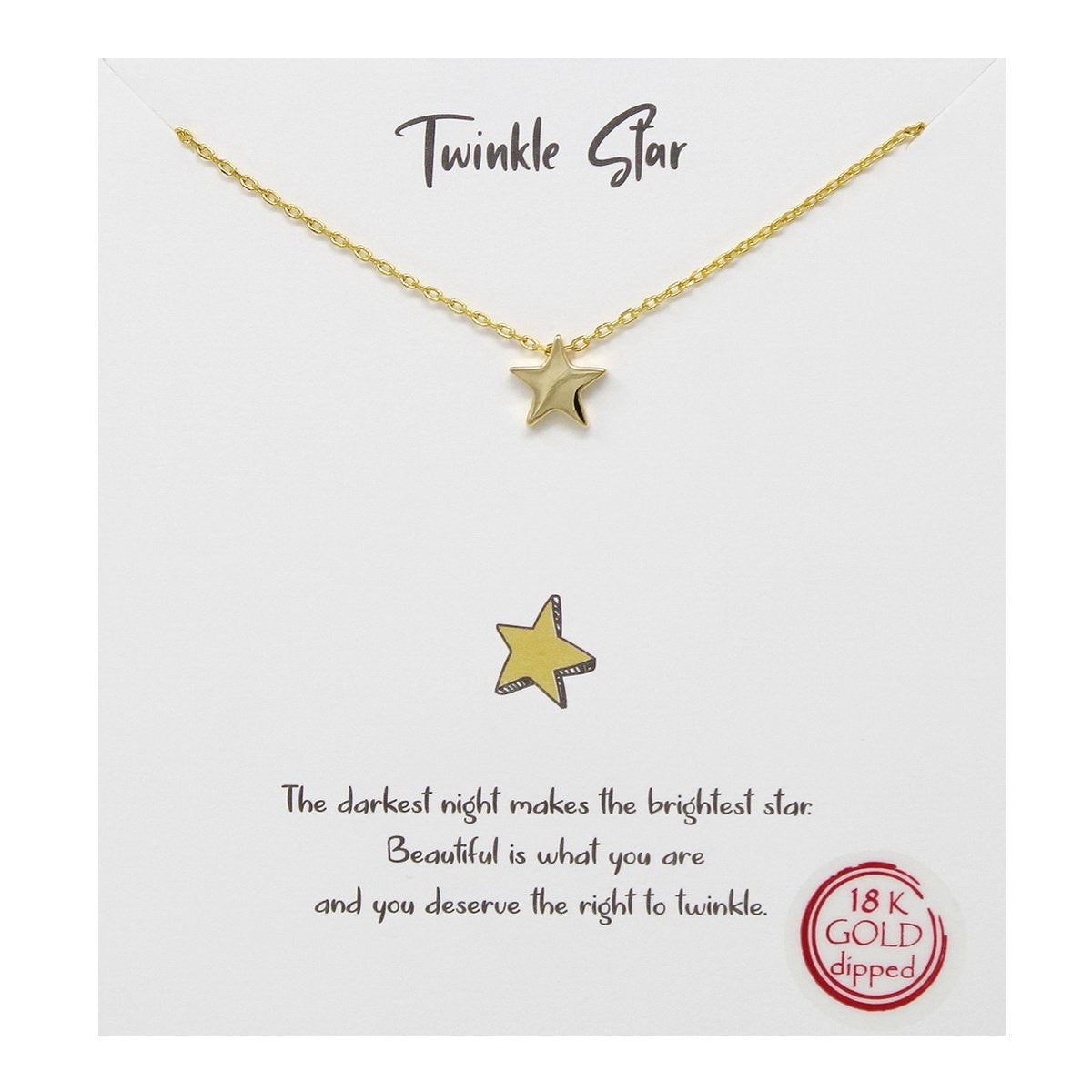 Twinkle Star 18 K Gold Dipped Necklace
