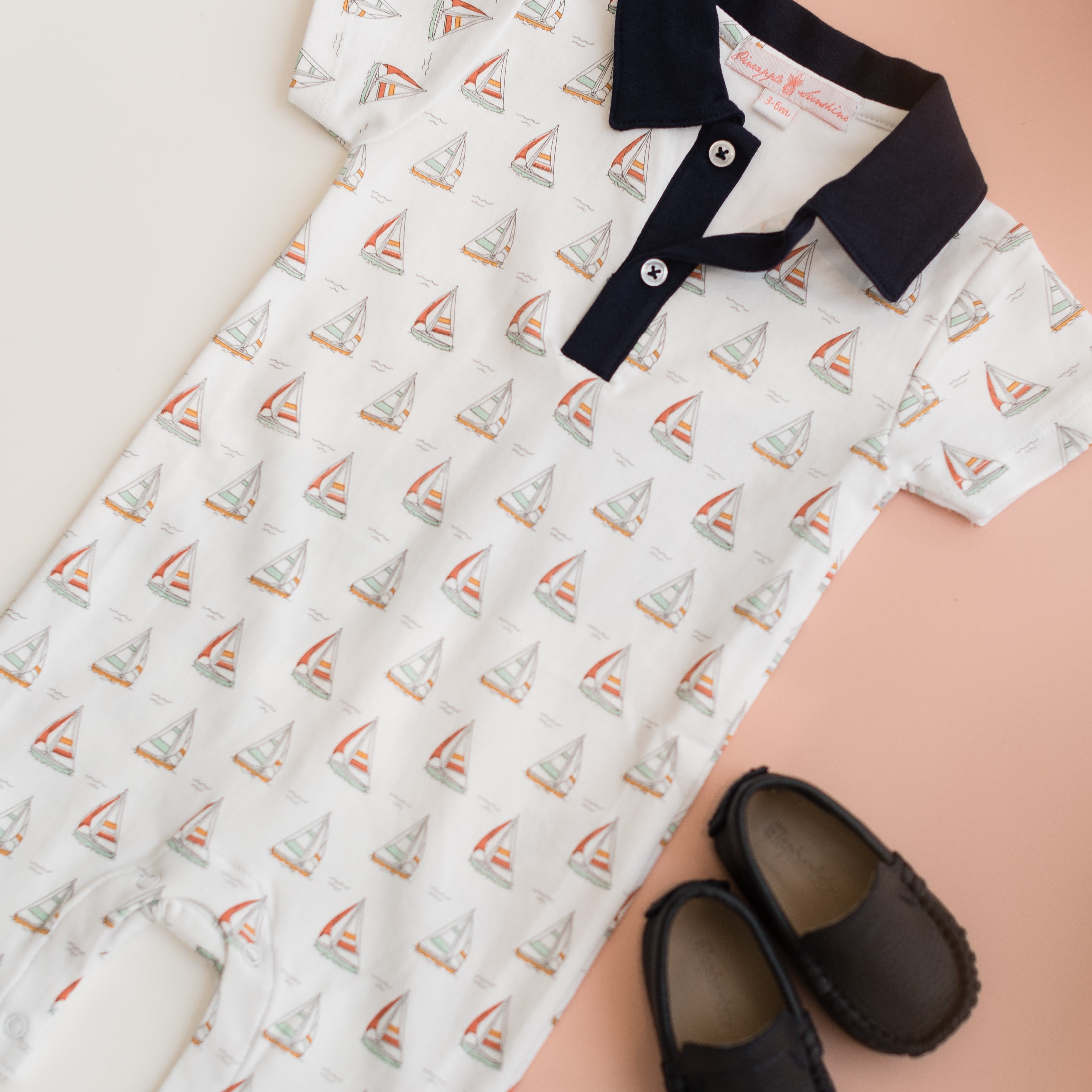 Sailboat Romper with Collar