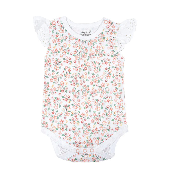 Sapliing Child Pear Blossom Lace Baby Bodysuit - Little Birdies
